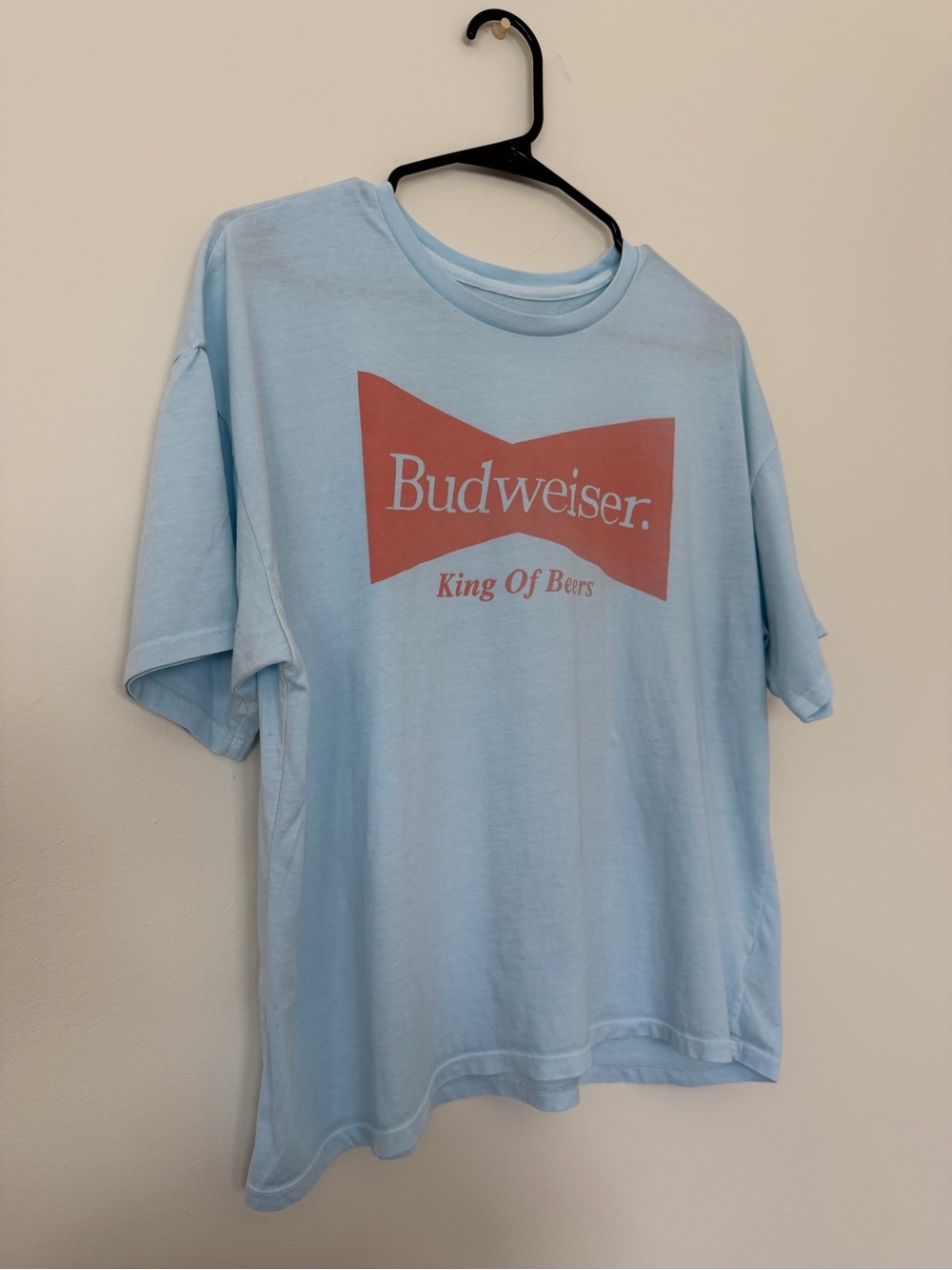 American Eagle Outfitters Women’s Light Blue Budweiser Graphic Tee